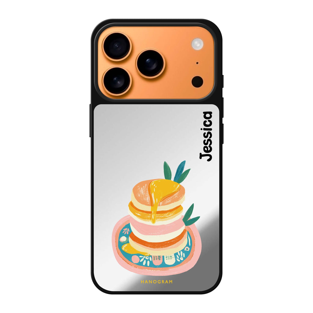 Blush Pancake Stack 粉紅色圖案 iPhone 17 Pro Max 鏡面手機殼主圖