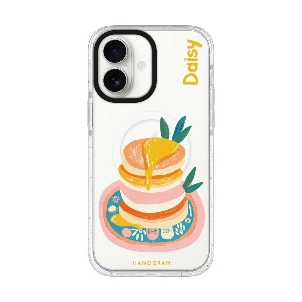 Blush Pancake Stack iPhone 17 水晶透明保護殼正面展示