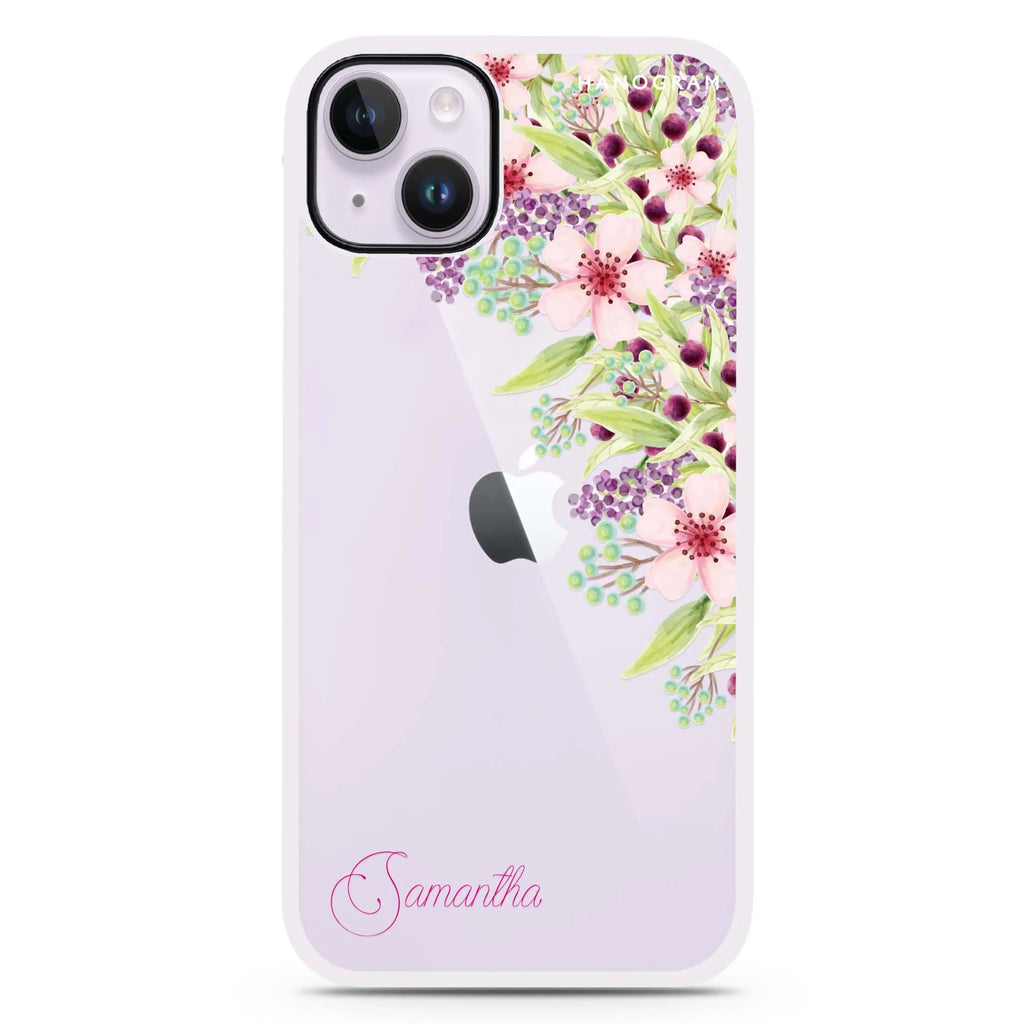 Pink Flowers iPhone 15 Plus 防衝擊保護殼