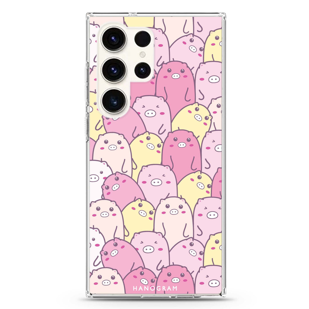 Piggy Pals Samsung Galaxy Ultra 透明保護殼，適用 S26/S25/S24/S23 Ultra，圖1