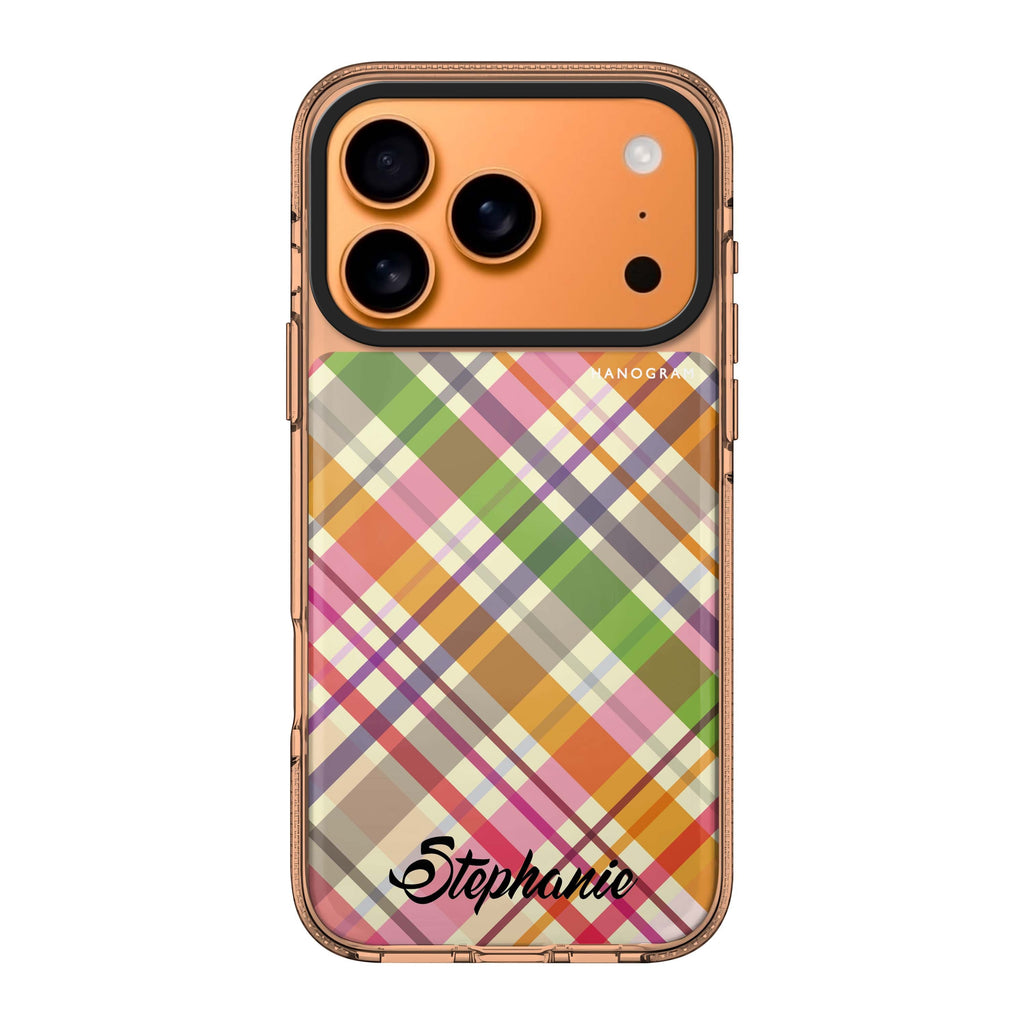 Colourful Checker Custom Name iPhone 17 Pro Max MagSafe 水晶透明保護殼 文字設計設計 可自訂名字 圖1