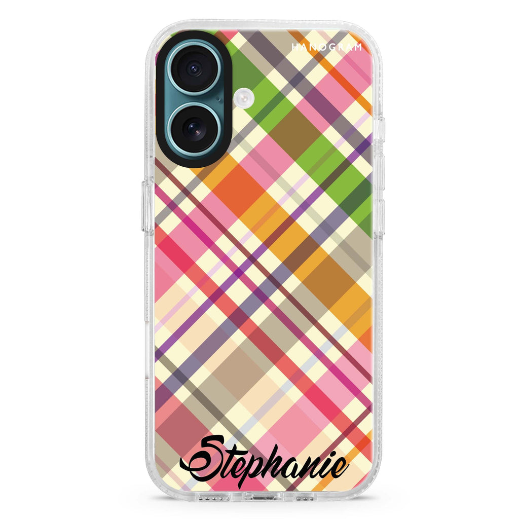 Colourful Checker Custom Name 水晶透明保護殼