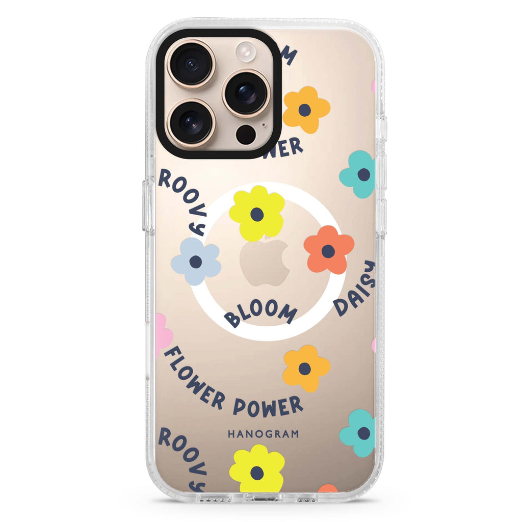 Flower Power Magsafe 兼容水晶透明保護殼