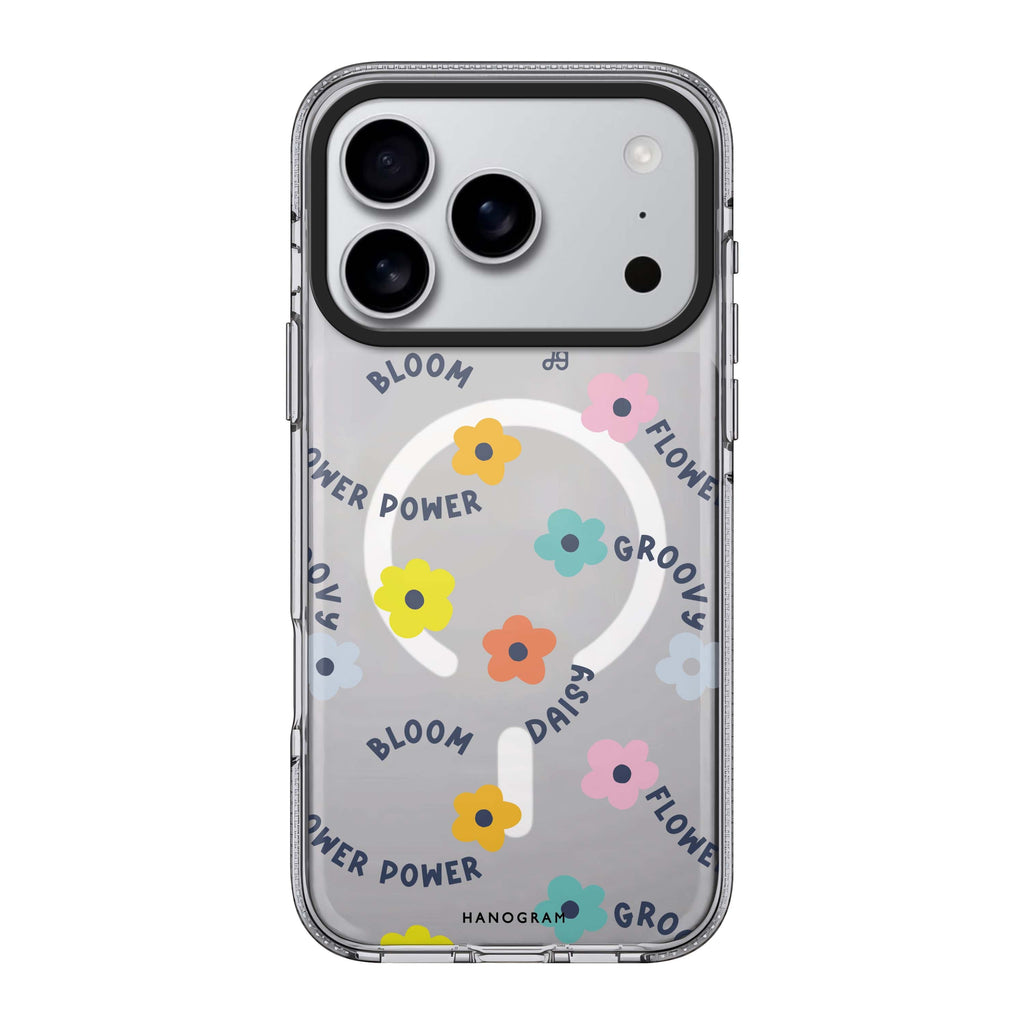 Flower Power iPhone 17 Pro Max MagSafe 水晶透明保護殼 花卉圖案設計 圖1