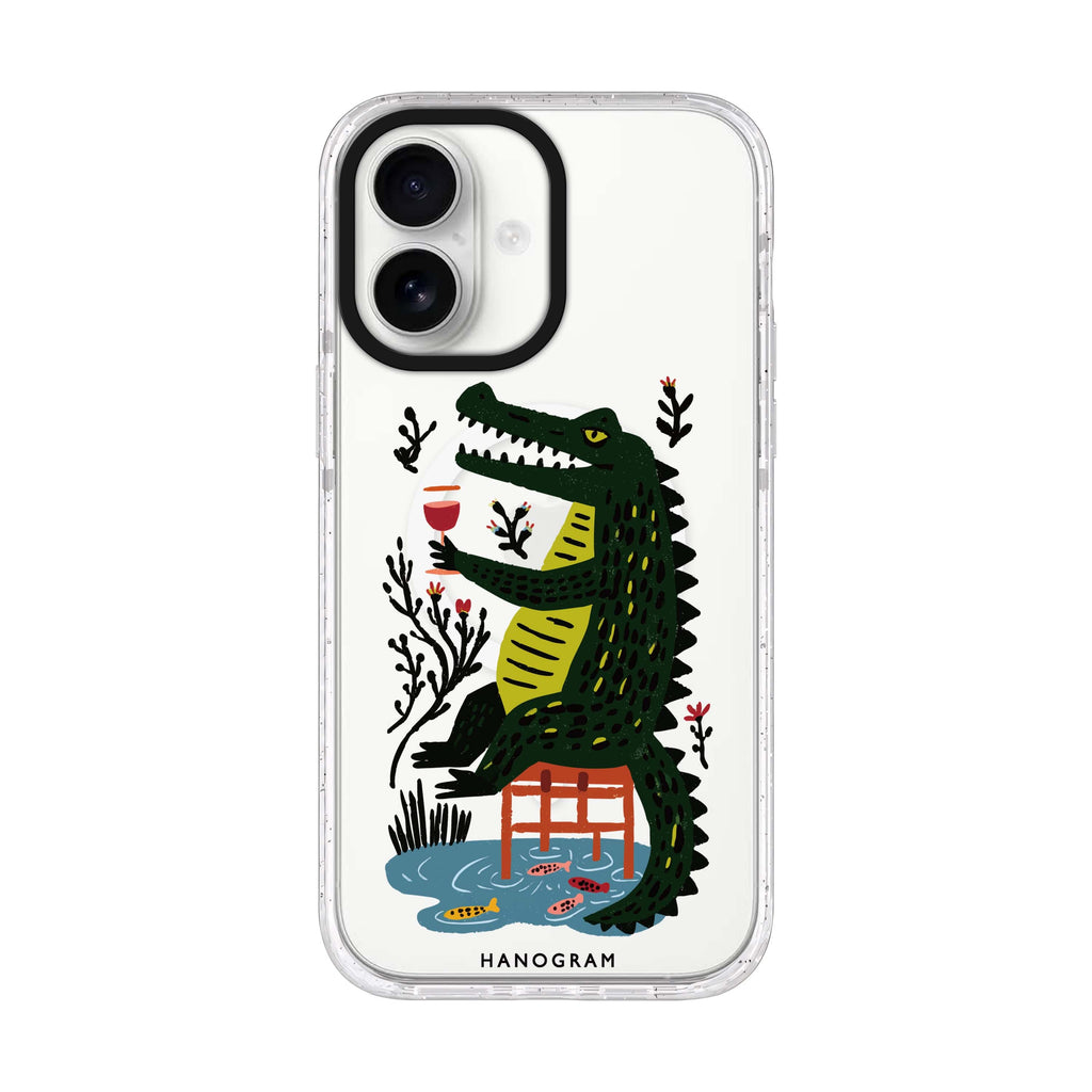 Crocodile in Still Life iPhone 17 水晶透明保護殼正面展示