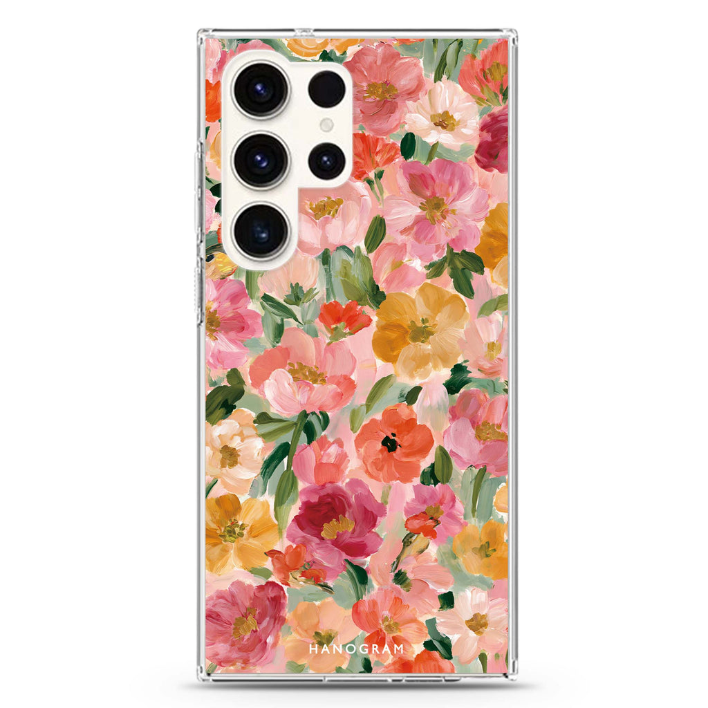 Peach Petal Impasto Samsung Galaxy 水晶透明保護殼
