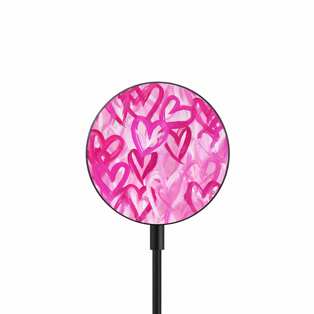 Pink Love Hearts 25W 磁吸無線充電器