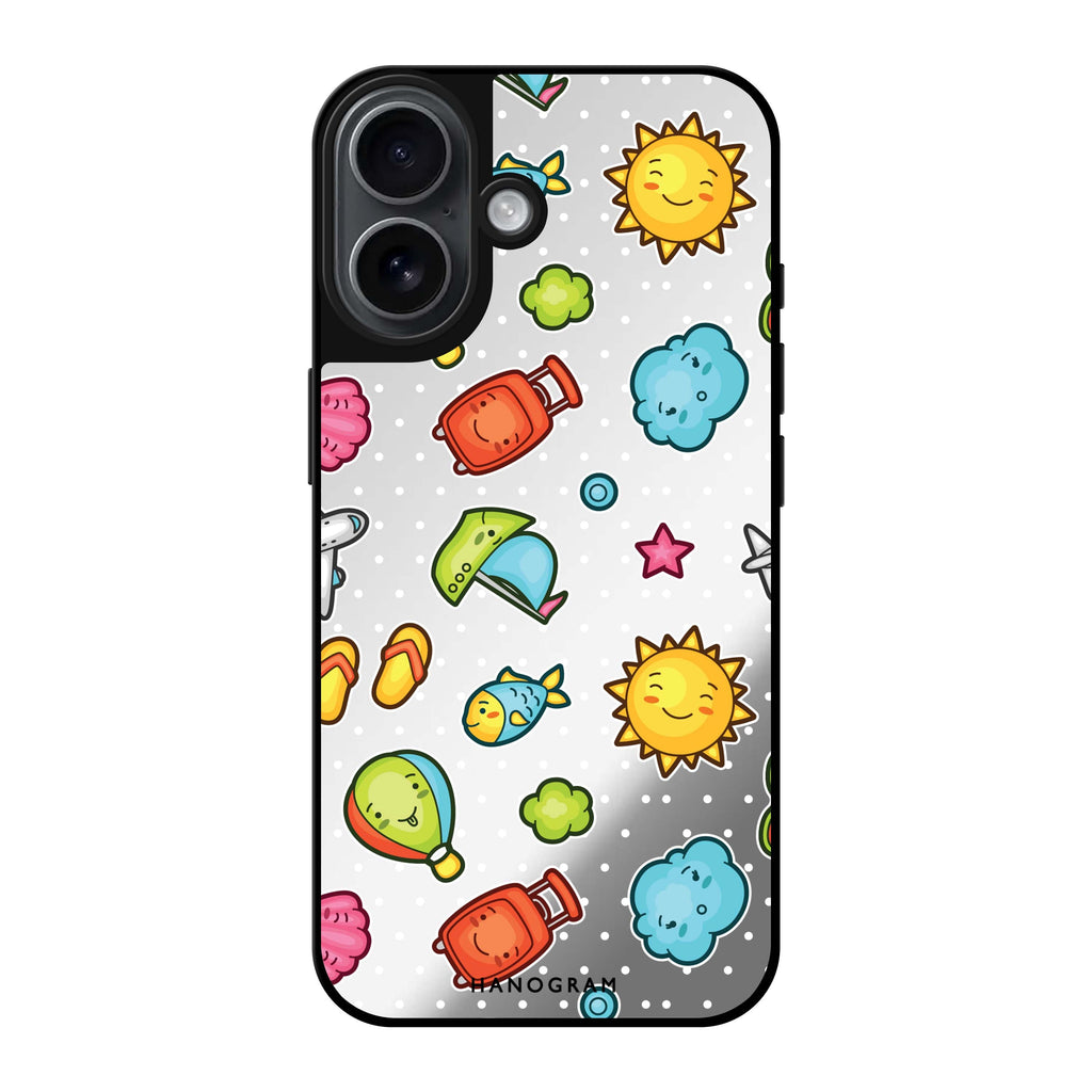 Reflective iPhone 16 Mirror Case –Animagic Adorables Design