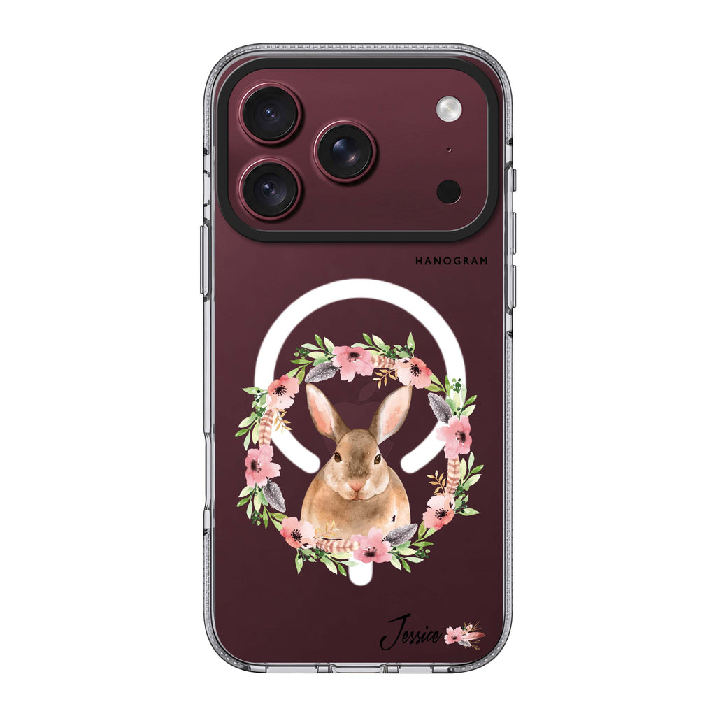 Floral Rabbit 水晶透明保護殼