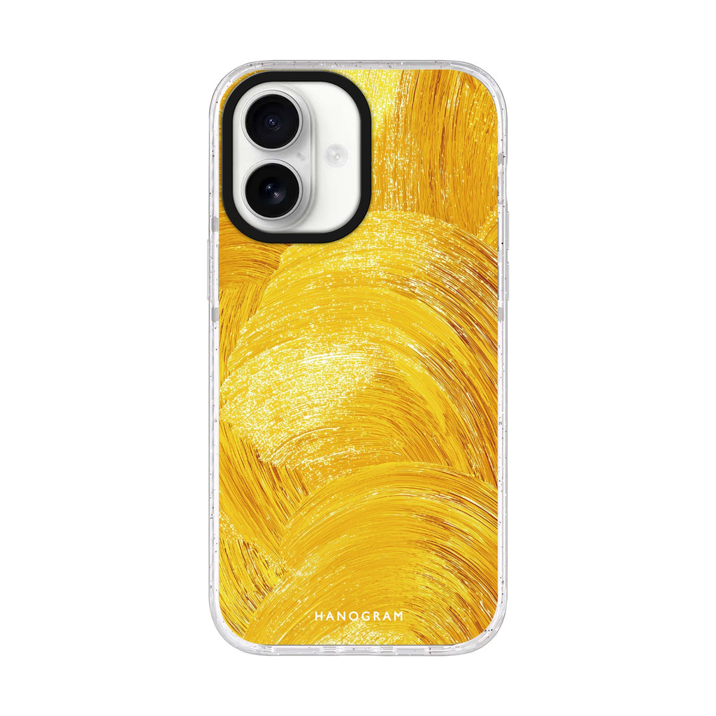 Golden Strokes iPhone 17 水晶透明保護殼正面展示