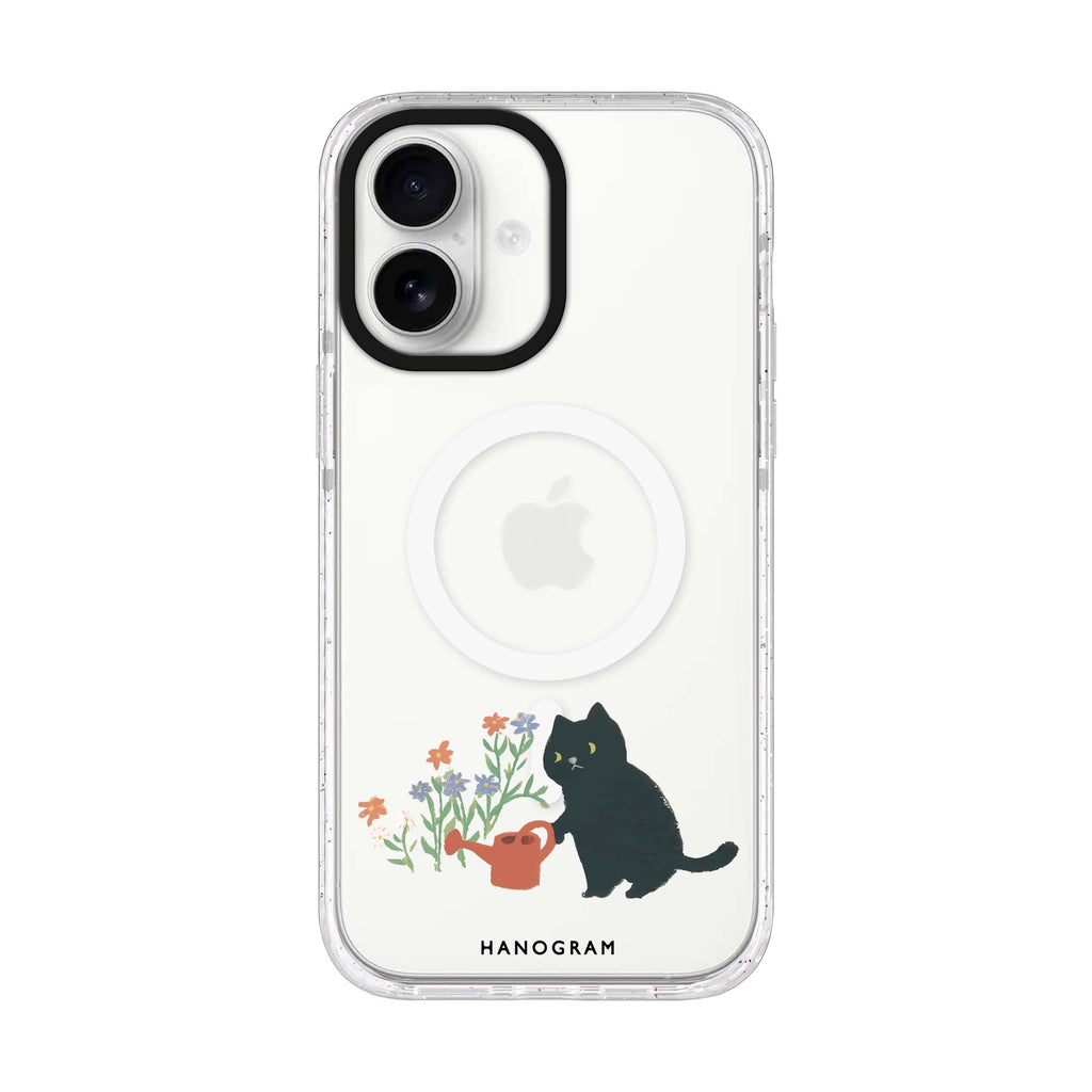 Purrfect Gardener iPhone 17 水晶透明保護殼正面展示