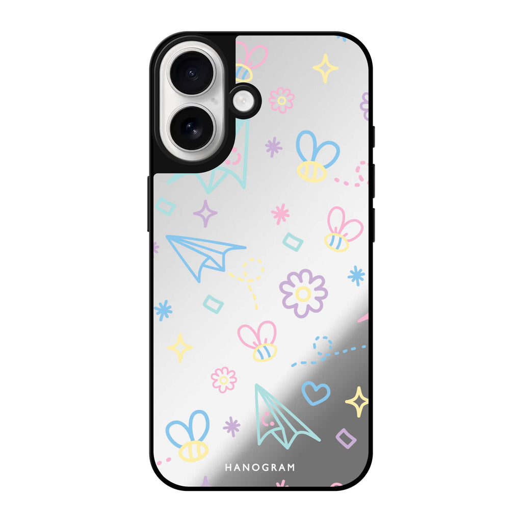 Reflective iPhone 16 Mirror Case –Playful Patterns Design