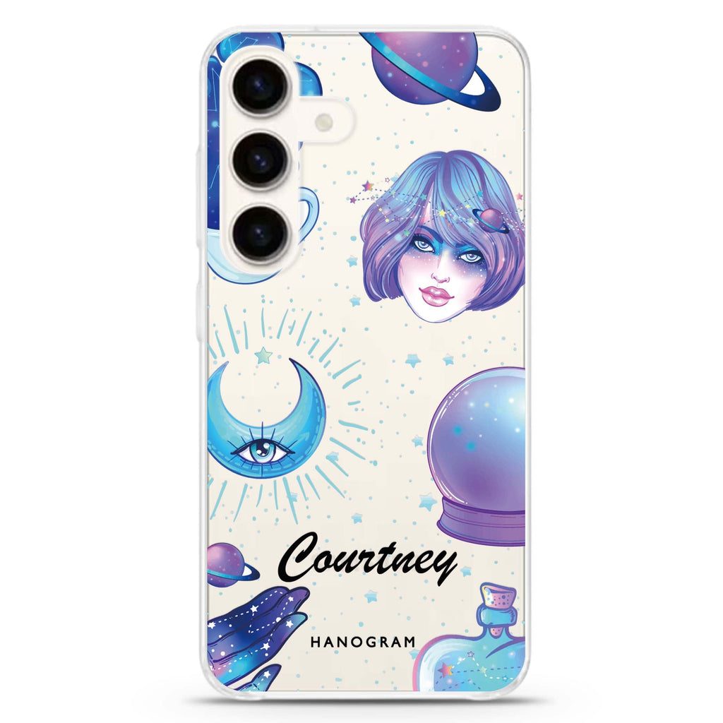 Nocturnal Samsung Galaxy S26/S25/S24 可加名字水晶透明保護殼正面展示