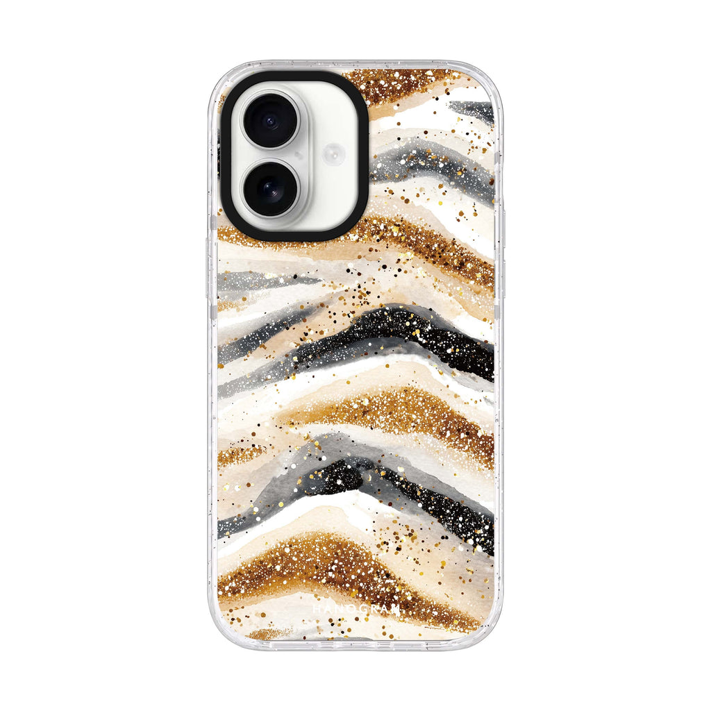 Golden Stripes iPhone 17 水晶透明保護殼正面展示