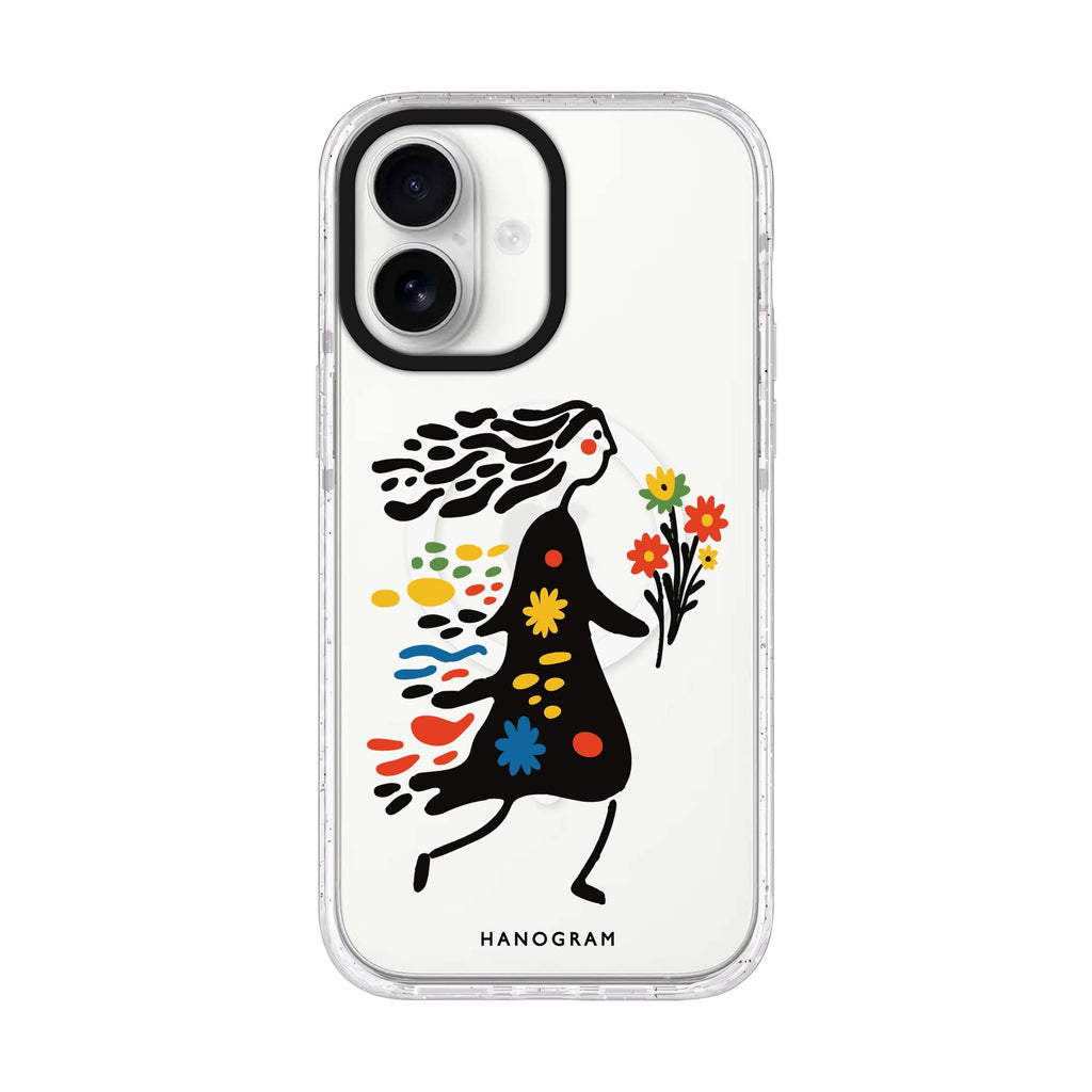 Chasing Blooms iPhone 17 水晶透明保護殼正面展示