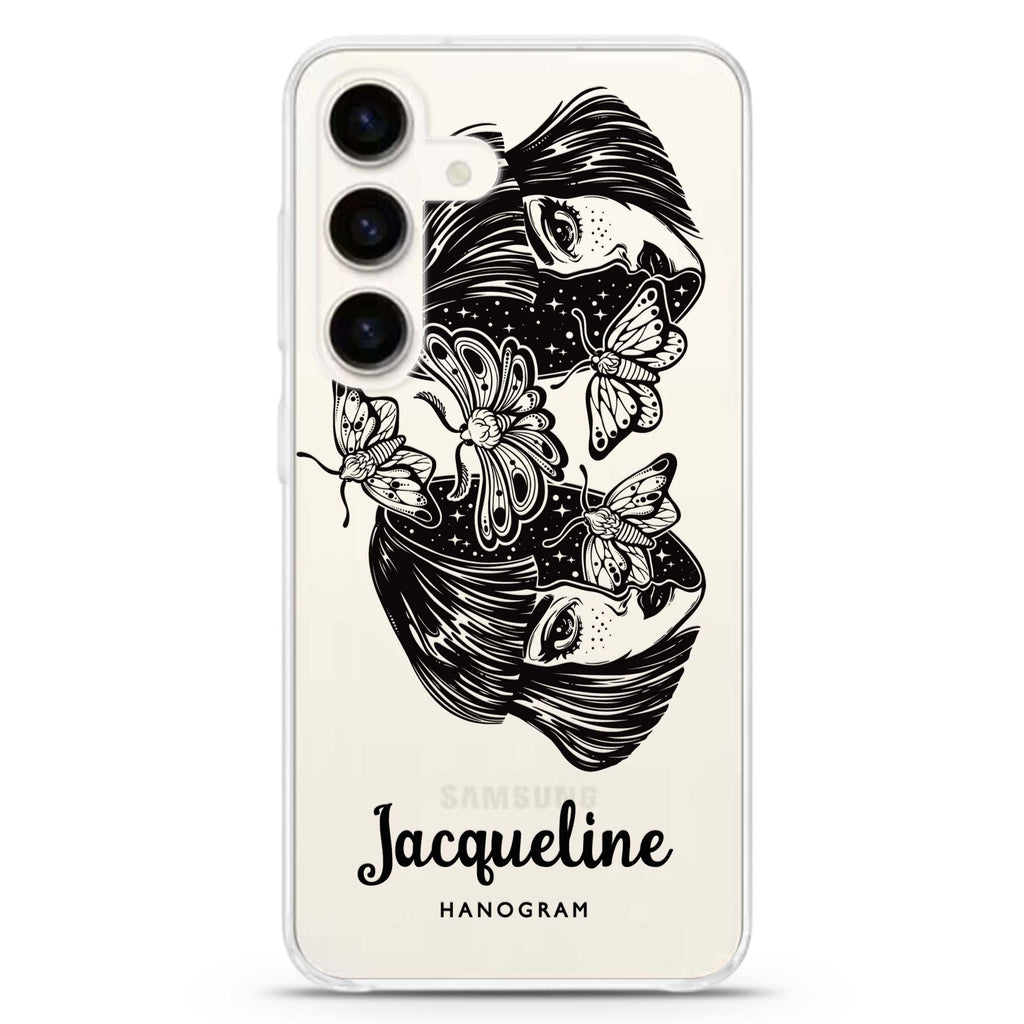 Artistic Face Samsung Galaxy S26/S25/S24 可加名字水晶透明保護殼正面展示