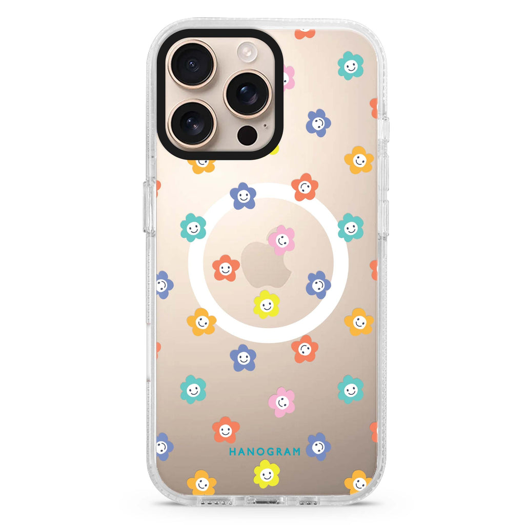 Little Smile Flowers Magsafe 兼容水晶透明保護殼
