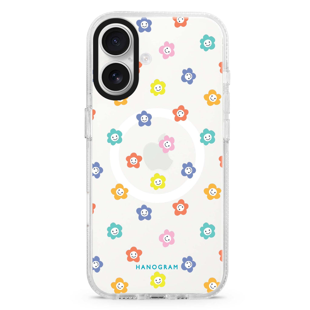 Little Smile Flowers Magsafe 兼容水晶透明保護殼