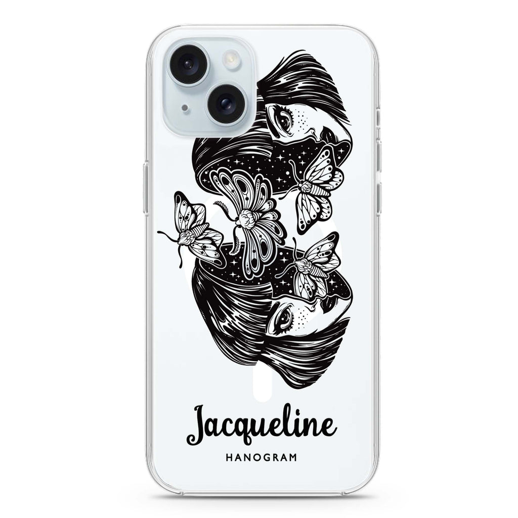 Artistic Face iPhone 15 Magsafe 兼容水晶透明保護殼