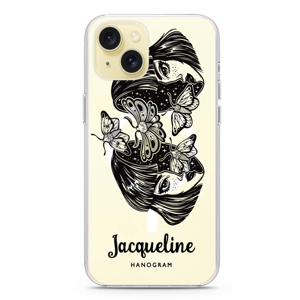 Artistic Face iPhone 15 Plus Magsafe 兼容水晶透明保護殼