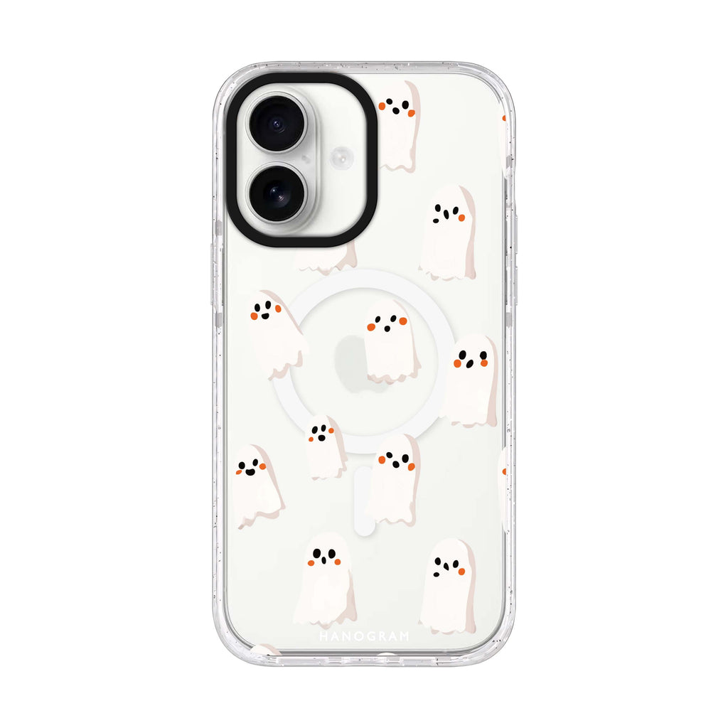 Midnight Ghosties iPhone 17 水晶透明保護殼正面展示