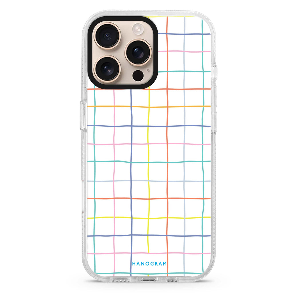 Colourful Checked Pattern Magsafe 兼容水晶透明保護殼