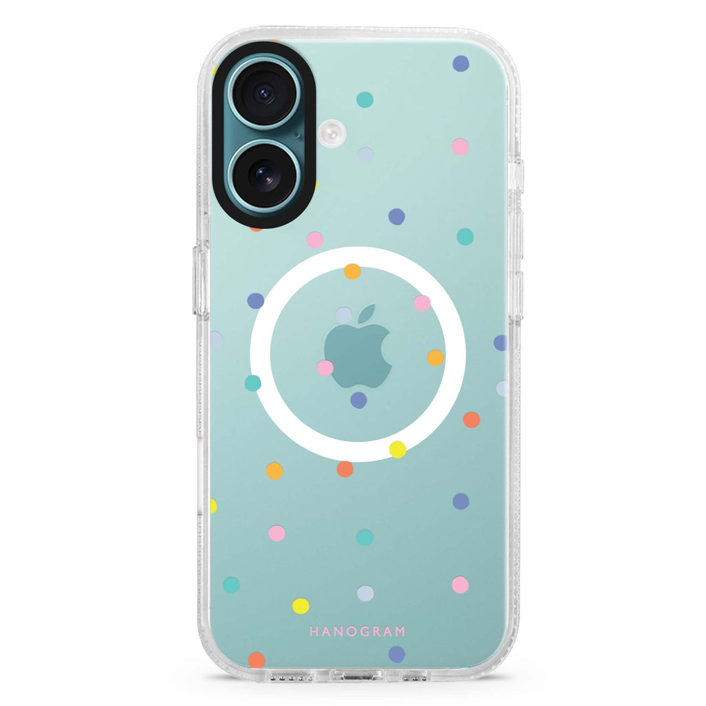 Colourful Dot Pattern Magsafe 兼容水晶透明保護殼