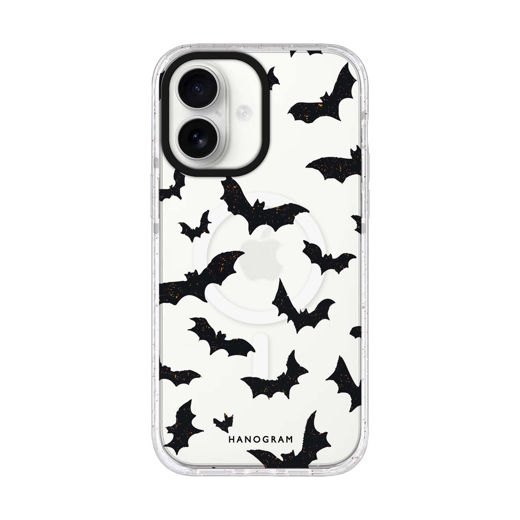 Midnight Bat Swarm iPhone 17 水晶透明保護殼正面展示