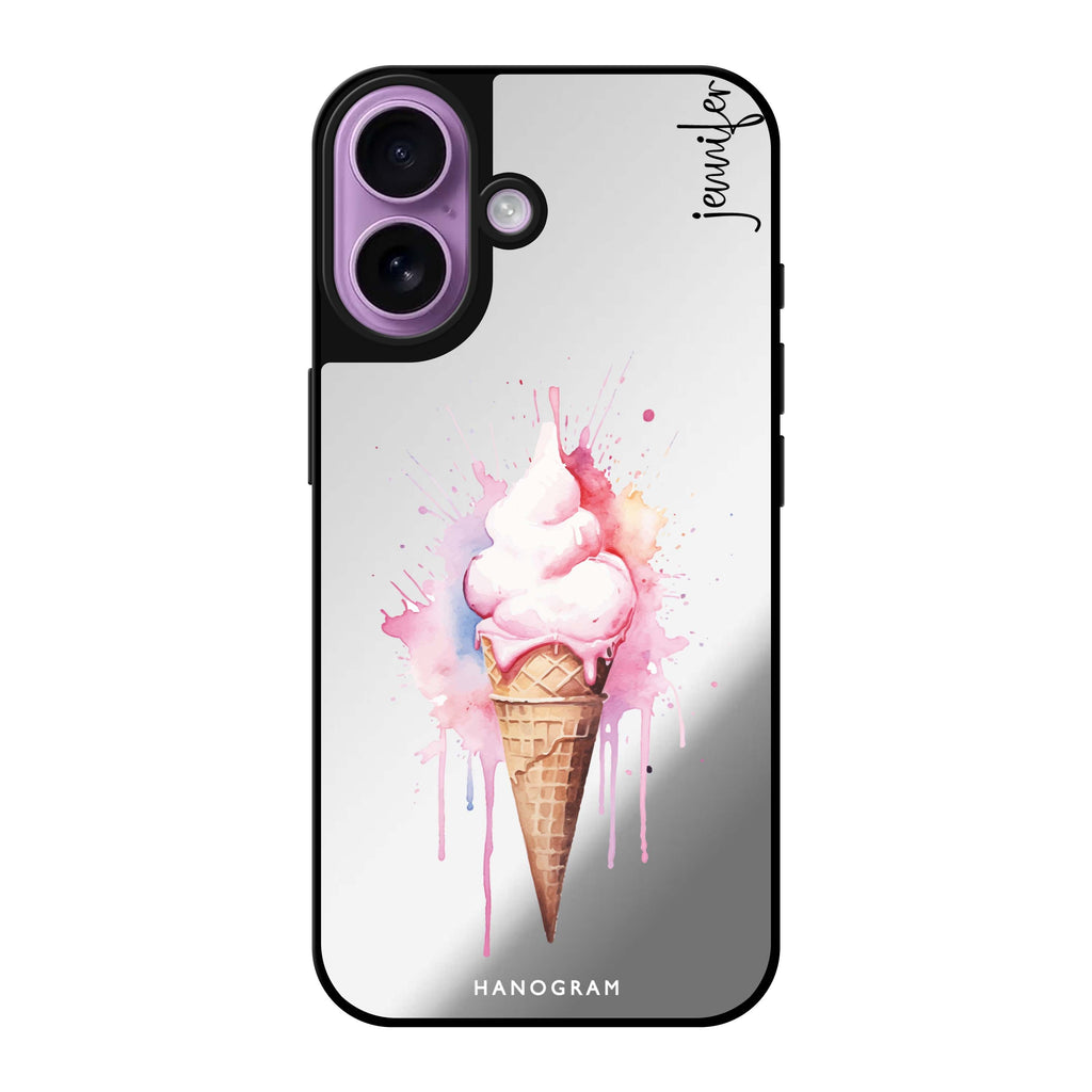 Reflective iPhone 16 Mirror Case –Sweet Swirls Design