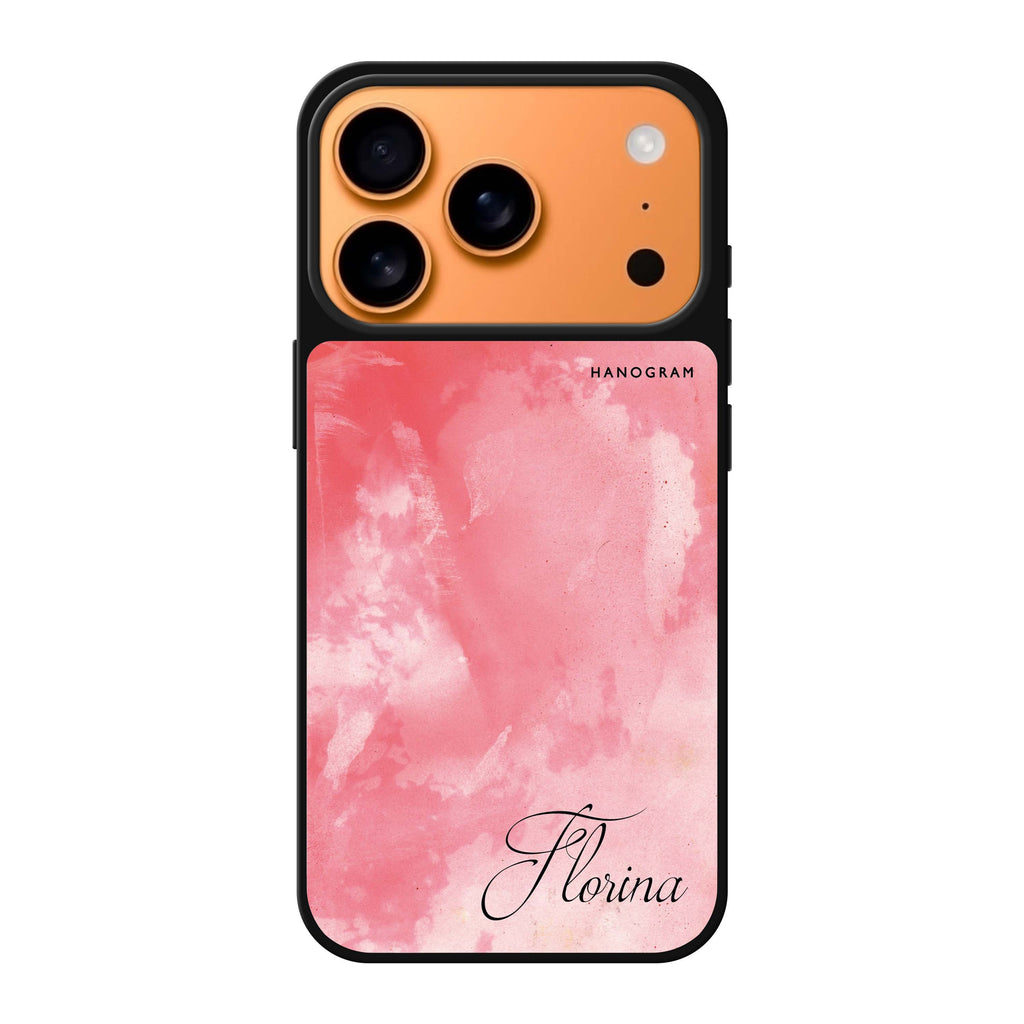 Red Colour Custom Name 紅色文字 iPhone 17 Pro Max 鏡面手機殼主圖