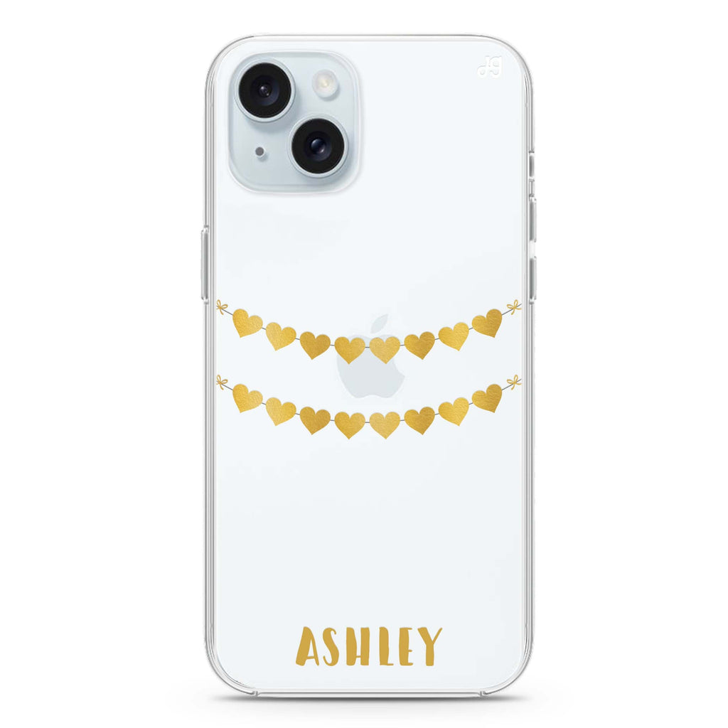 Golden Heart iPhone 15 水晶透明保護殼