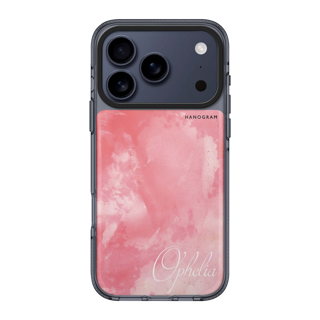 Red Colour Custom Name iPhone 17 Pro Max MagSafe 水晶透明保護殼 文字設計設計 可自訂名字 圖1