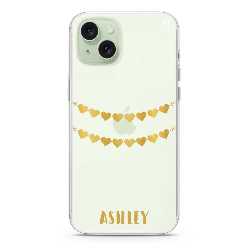 Golden Heart iPhone 15 plus 水晶透明保護殼