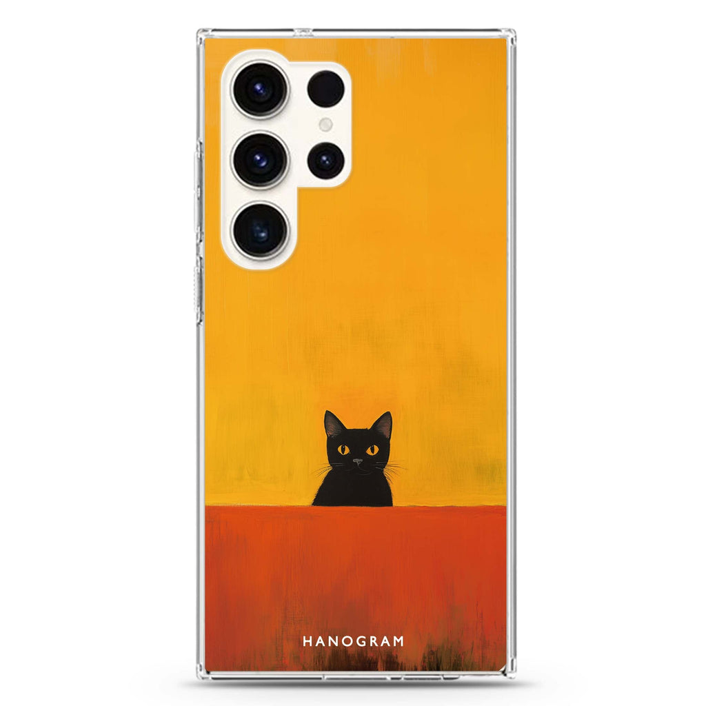 Minimalist Meow Samsung Galaxy Ultra 透明保護殼，適用 S26/S25/S24/S23 Ultra，圖1