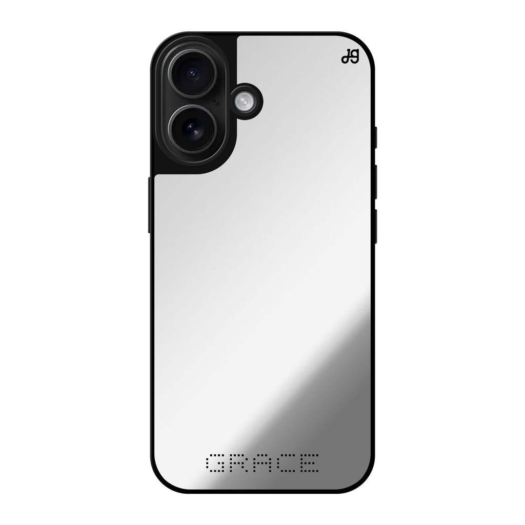 Reflective iPhone 16 Mirror Case –Digital Name II Design