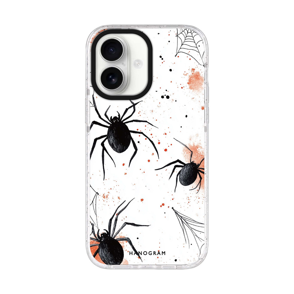 Web of Whimsy iPhone 17 水晶透明保護殼正面展示
