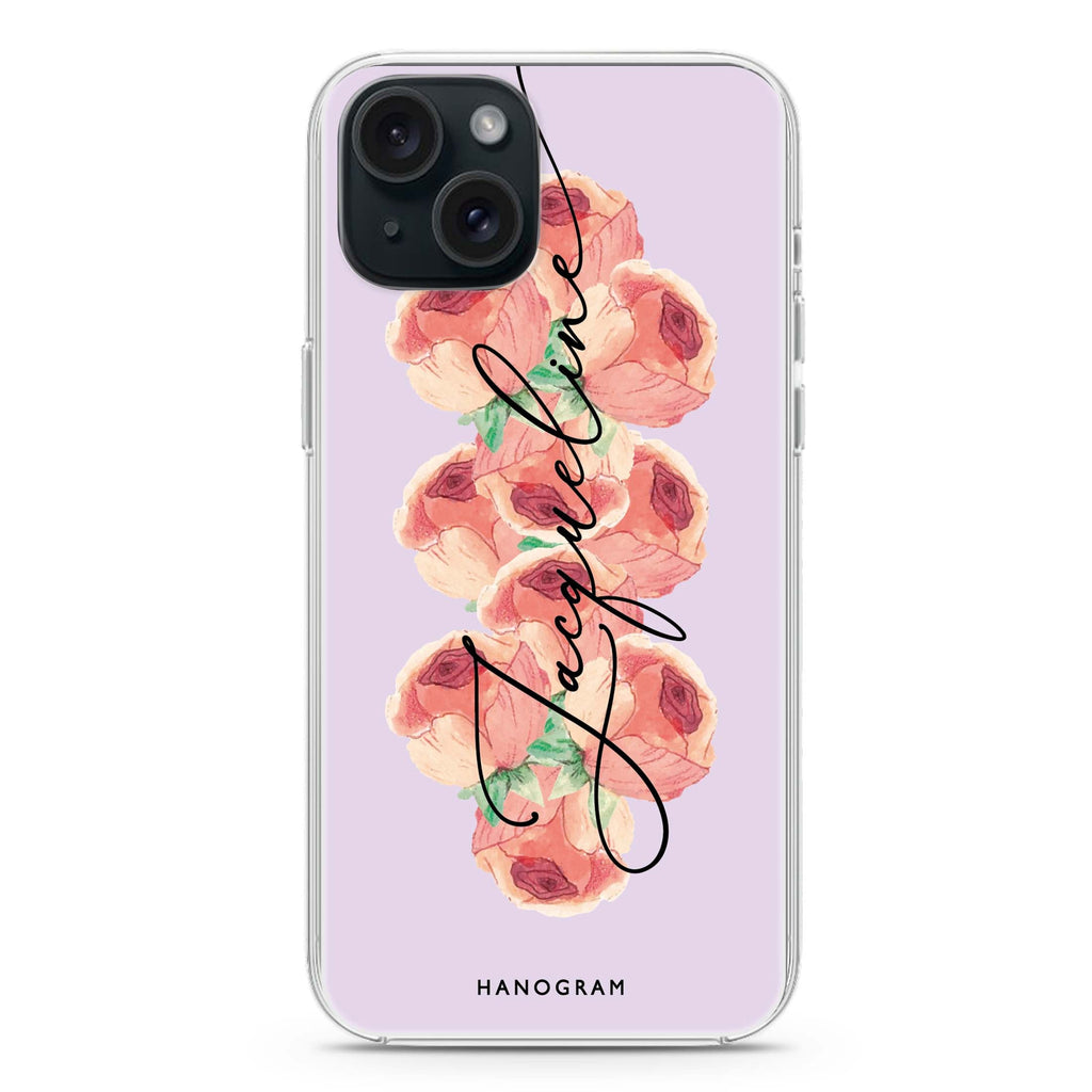 Painterly Floral iPhone 15 Plus Magsafe 兼容水晶透明保護殼