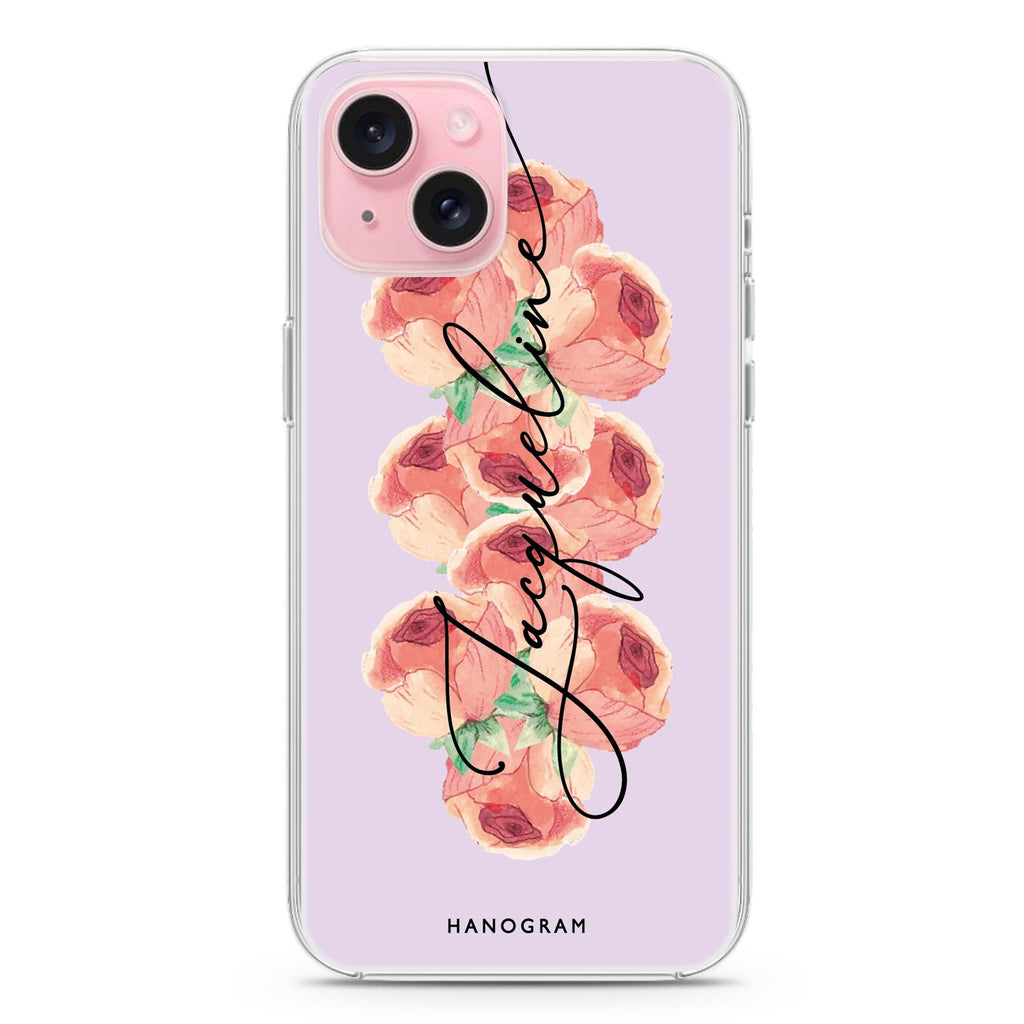 Painterly Floral iPhone 15 Magsafe 兼容水晶透明保護殼