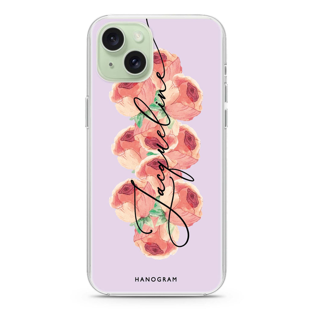 Painterly Floral iPhone 15 plus 水晶透明保護殼