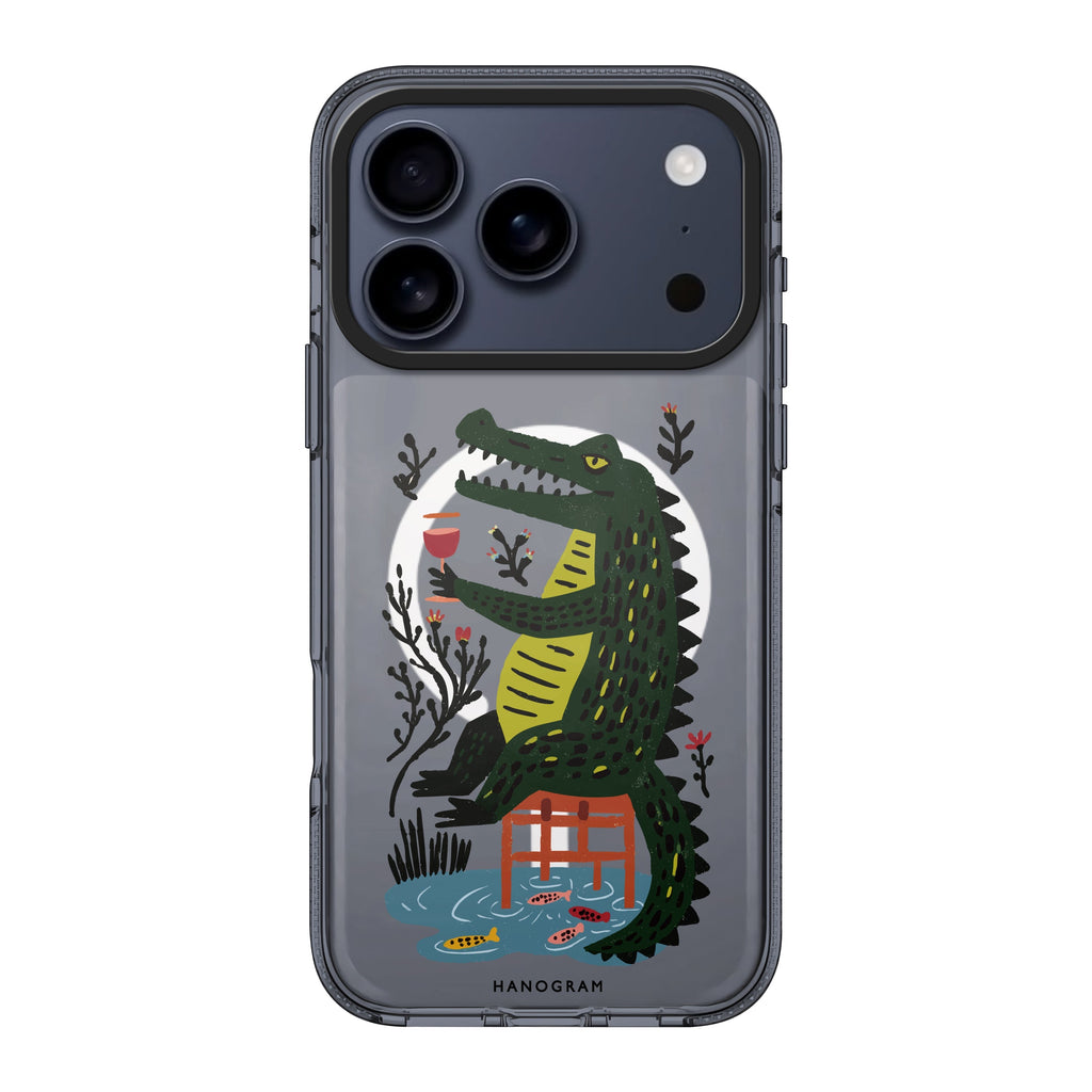Crocodile in Still Life iPhone 17 Pro Max MagSafe 水晶透明保護殼 鱷魚圖案設計 圖1