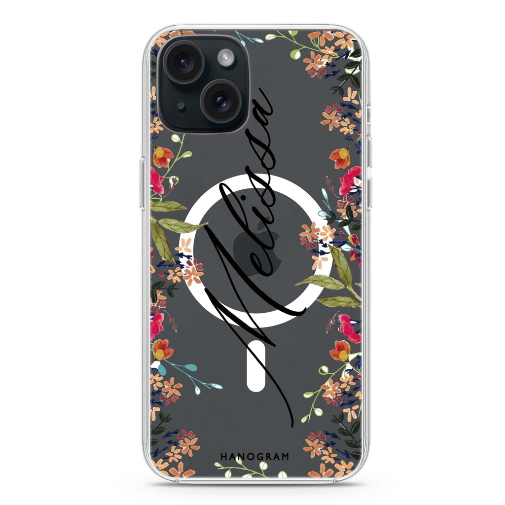 Rustic Garden iPhone 15 Plus Magsafe 兼容水晶透明保護殼