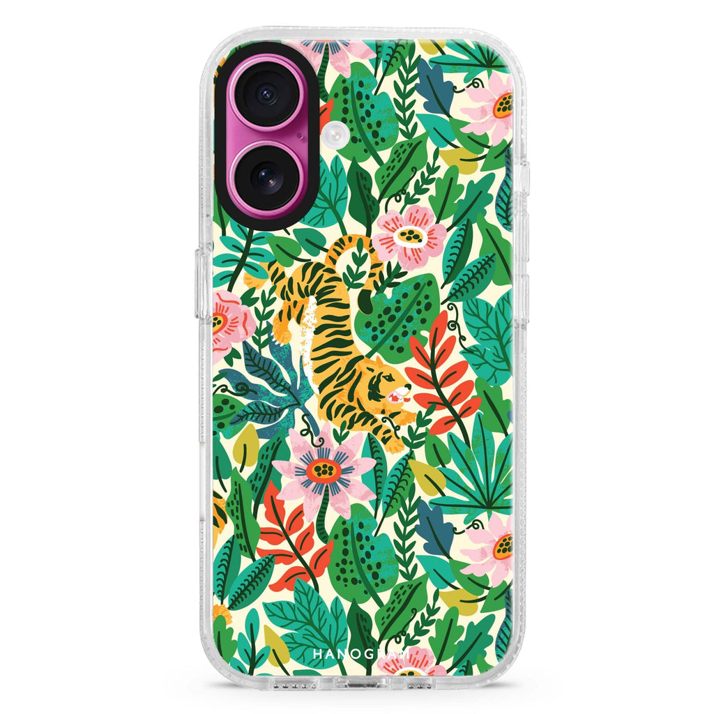 Tiger & Floral Magsafe 兼容水晶透明保護殼