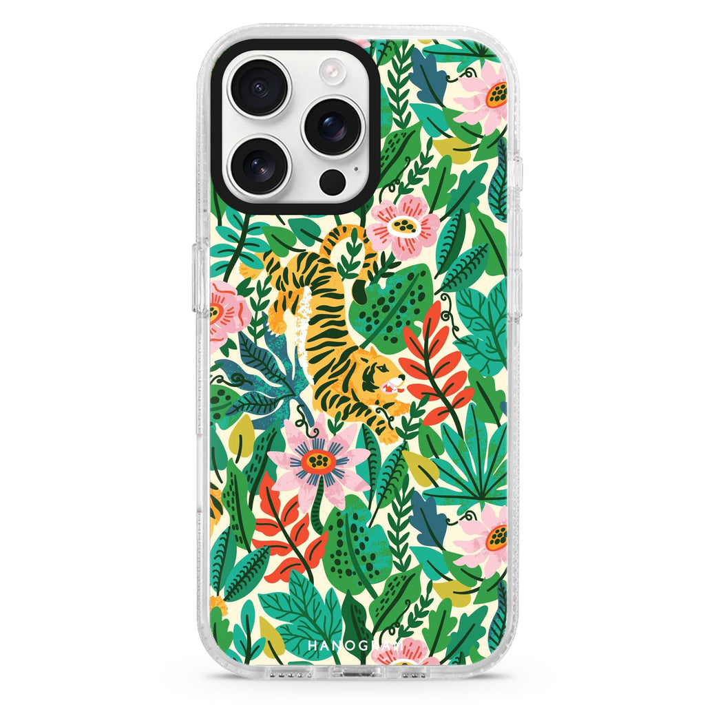 Tiger & Floral Magsafe 兼容水晶透明保護殼