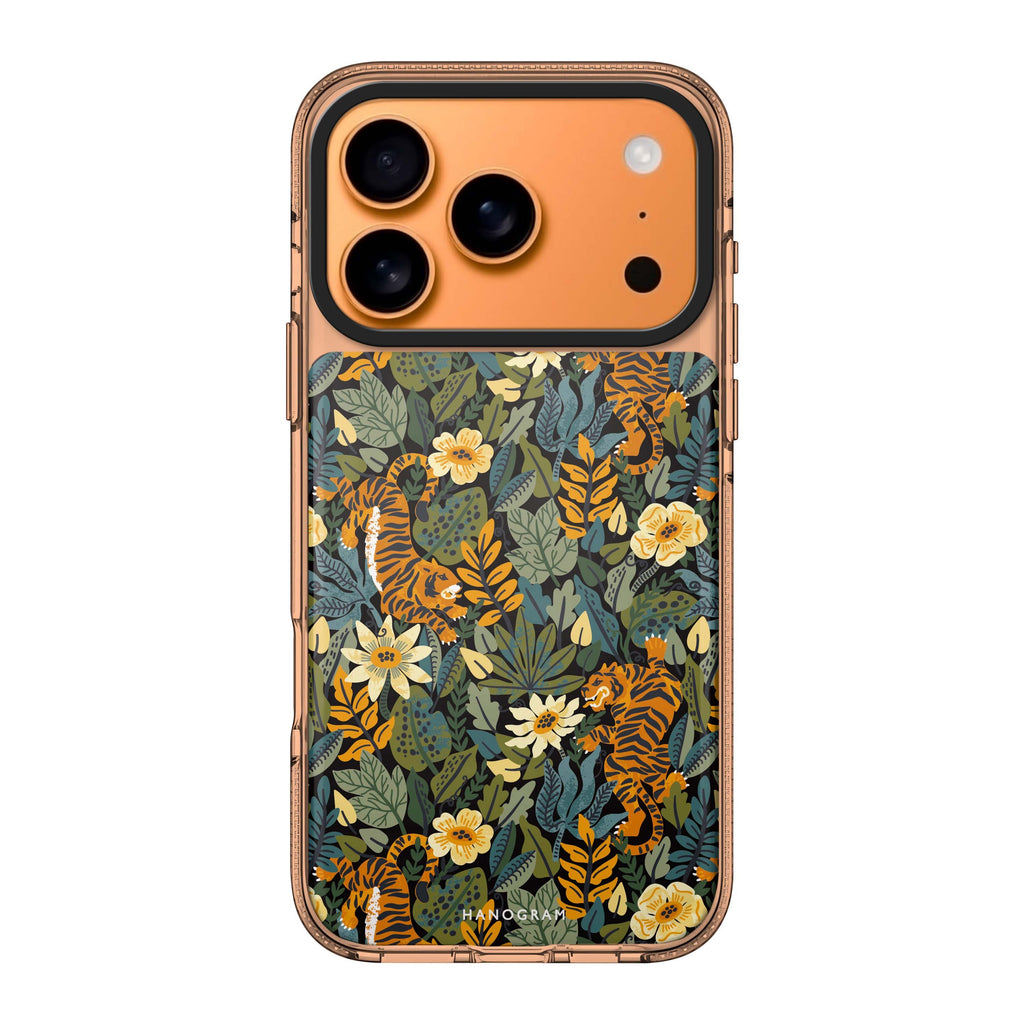 Tiger & Floral 款式 3 iPhone 17 Pro Max MagSafe 水晶透明保護殼 花卉圖案設計 圖1