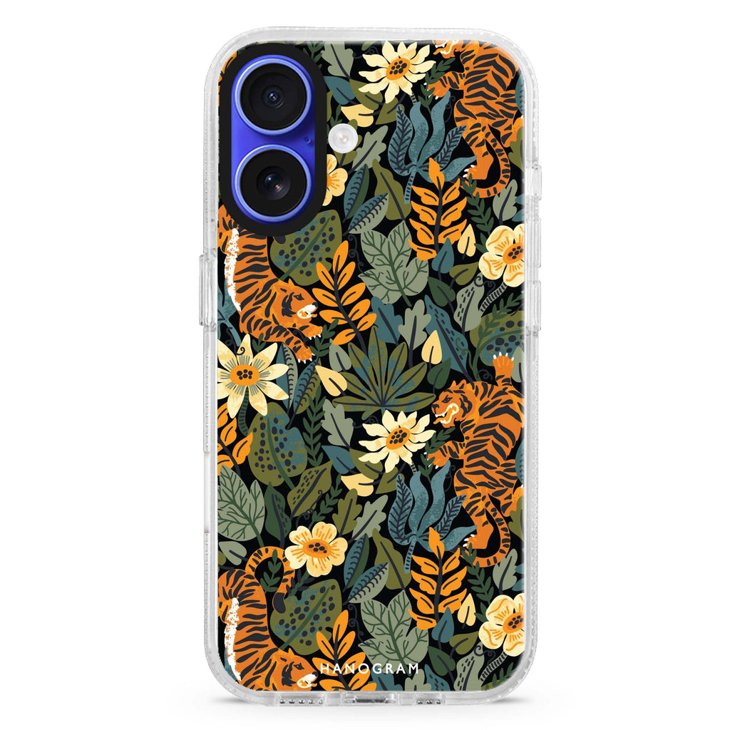Tiger & Floral Magsafe 兼容水晶透明保護殼