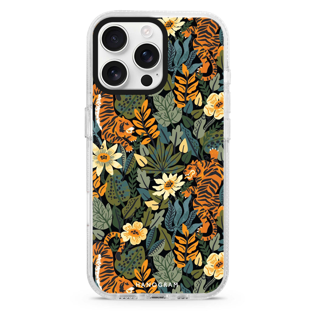 Tiger & Floral Magsafe 兼容水晶透明保護殼