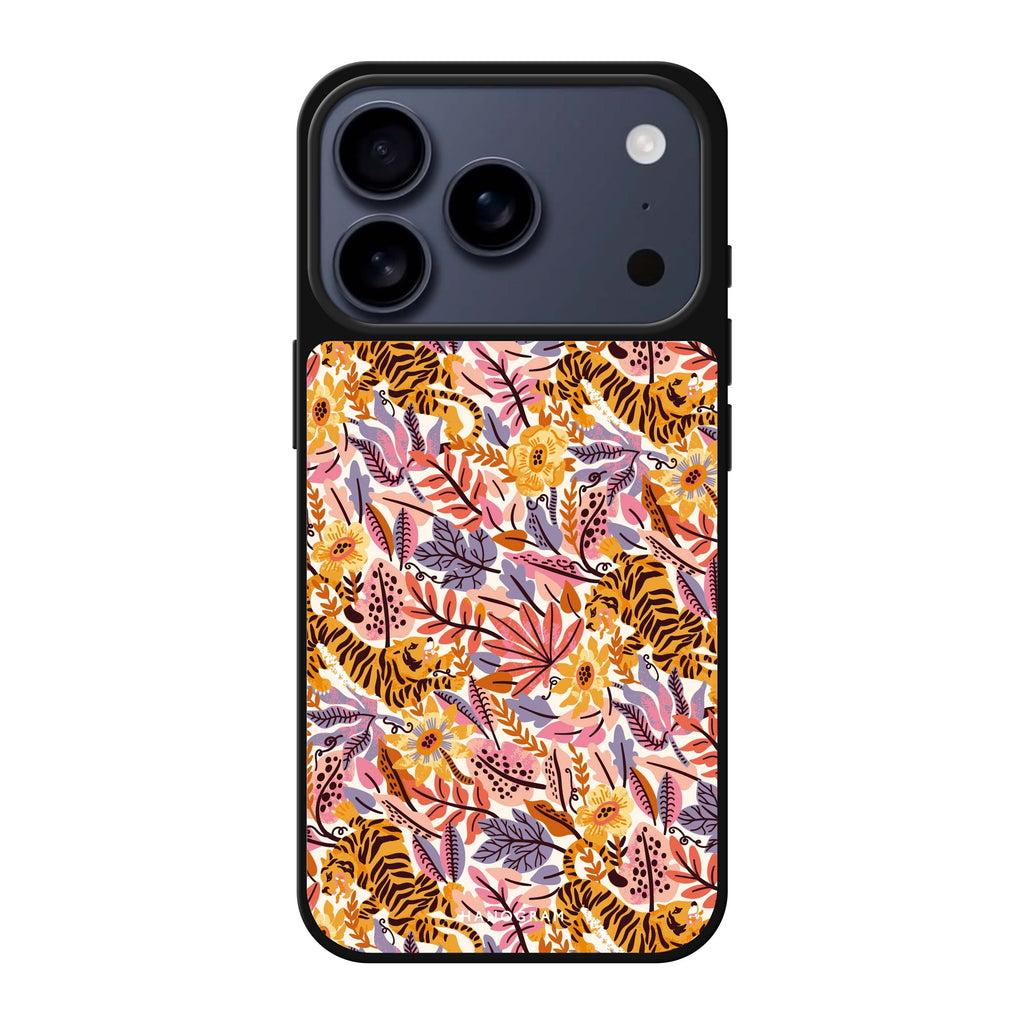 Tiger & Floral 款式3 老虎花卉 iPhone 17 Pro Max 鏡面手機殼主圖