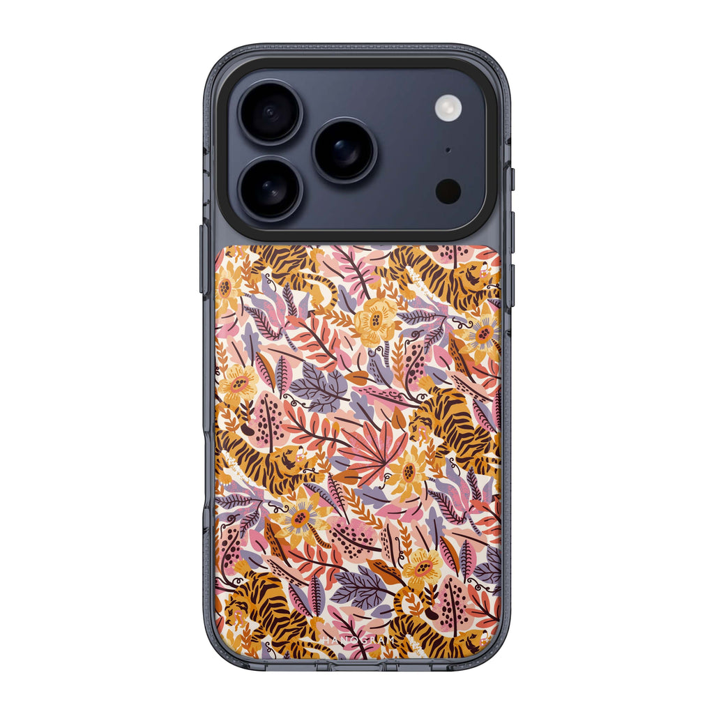 Tiger & Floral 款式 4 iPhone 17 Pro Max MagSafe 水晶透明保護殼 花卉圖案設計 圖1
