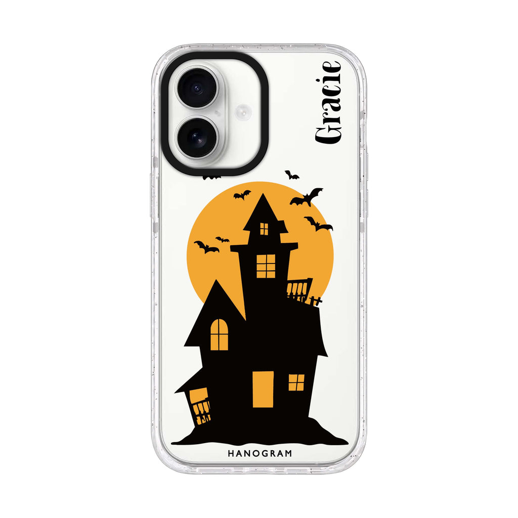 Moonlit Haunted House iPhone 17 水晶透明保護殼正面展示