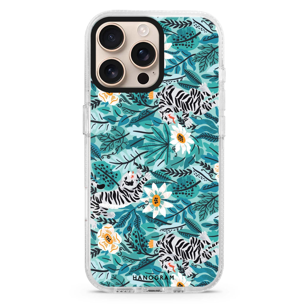 Tiger & Floral Magsafe 兼容水晶透明保護殼